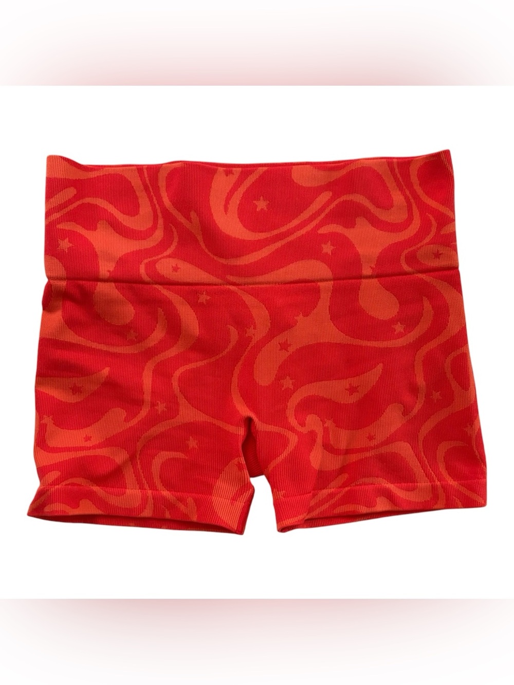 JoyLab Red & Orange Ribbed Bike Shorts Large